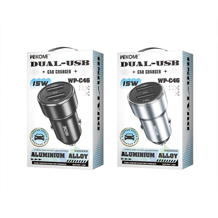 WK WP-C46 Staroad Series Vieyie 15W Dual-USB Car Charger (Grey) by WK