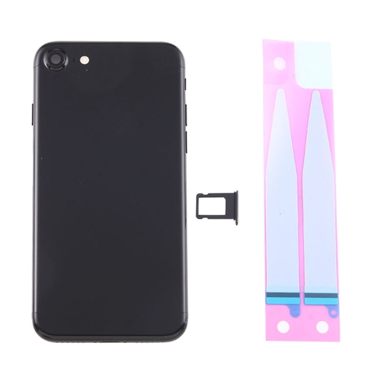 Battery Back Cover Assembly with Card Tray for iPhone 7(Jet Black) by buy2fix