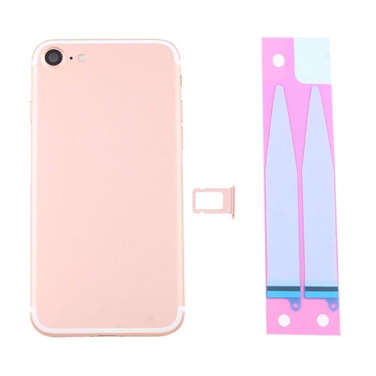 Battery Back Cover Assembly with Card Tray for iPhone 7(Rose Gold) by buy2fix