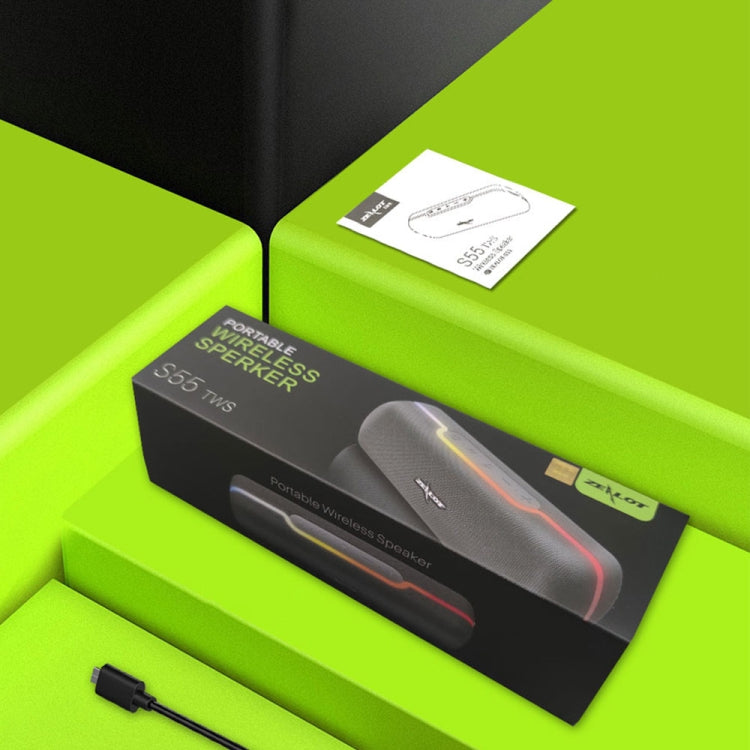 ZEALOT S55 Portable Stereo Bluetooth Speaker with Built-in Mic, Support Hands-Free Call & TF Card & AUX (Green) by ZEALOT