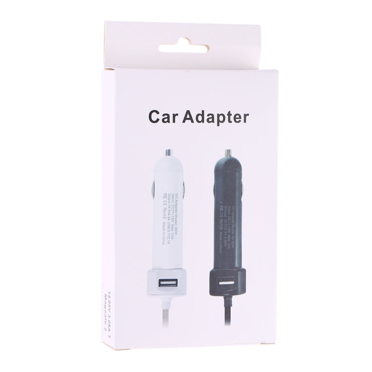 60W 5.1V 2.1A USB Interface Car Charger with 16.5V 3.65A T MagSafe 2 Interface Data Cable(White) by buy2fix