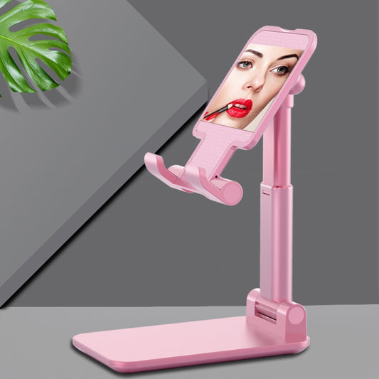 CH002 Universal Portable Foldable Mobile Phone Tablet Desktop Holder Bracket with Mirror (Pink) by buy2fix