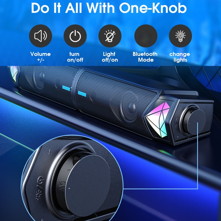 L1 Outdoor Portable RGB Light USB Bluetooth Wireless Speaker with Mic(Black) by buy2fix