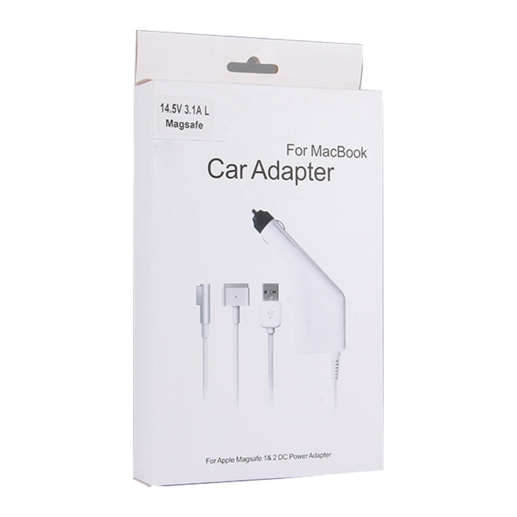 85W 18.5V 4.6A 5 Pin L Style MagSafe 1 Car Charger with 1 USB Port for Apple Macbook A1150 / A1151 / A1172 / A1184 / A1211 / A1370 , Length: 1.7m by buy2fix
