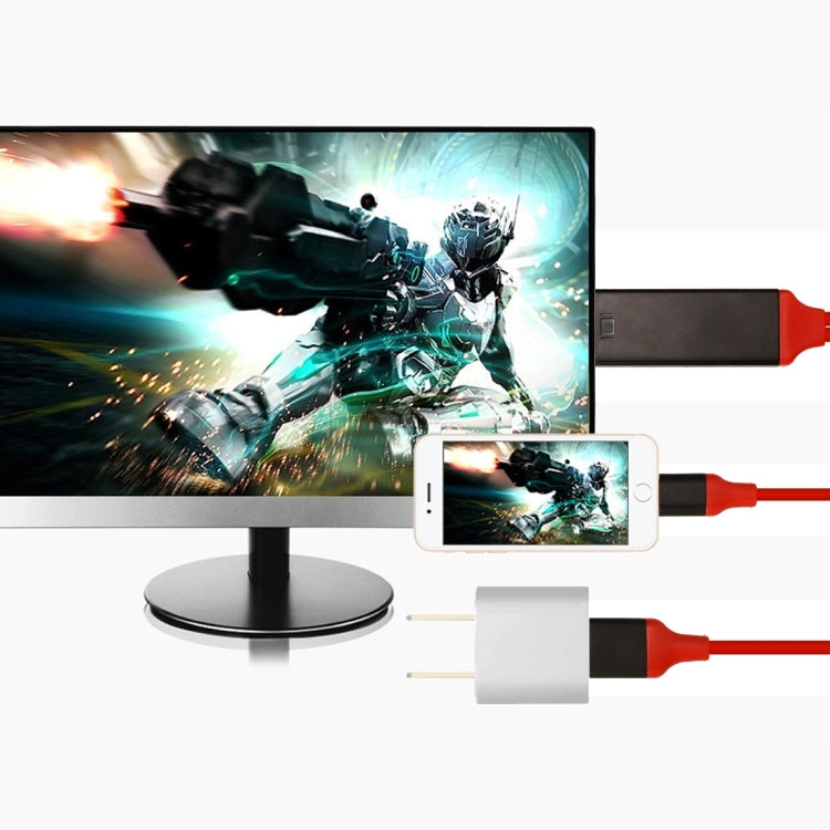 8 Pin Male to HDMI & USB Male Adapter Cable, Length: 2m(Red) by buy2fix