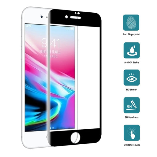 For iPhone SE 2020 / 8 / 7 0.3mm 9H Surface Hardness 4D Curved Full Screen Tempered Glass Screen Protector(Black) by buy2fix