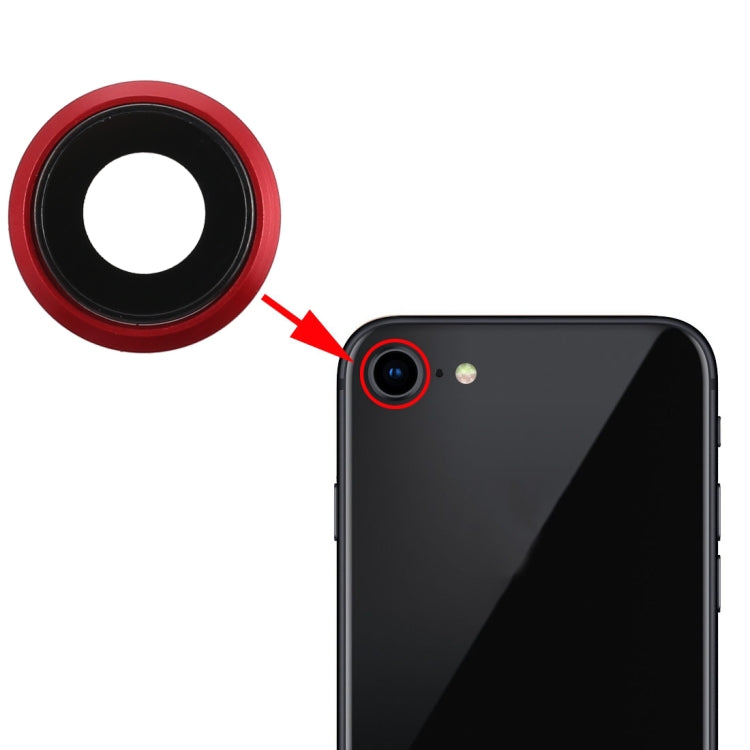 Back Camera Bezel with Lens Cover for iPhone 8 (Red) by buy2fix