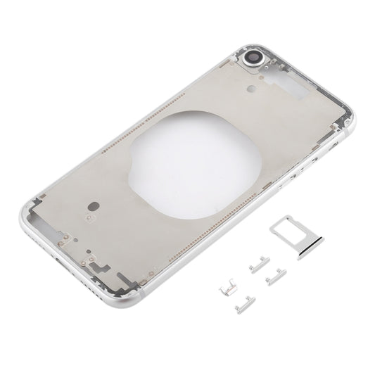 Transparent Back Cover with Camera Lens & SIM Card Tray & Side Keys for iPhone 8 (White) by buy2fix