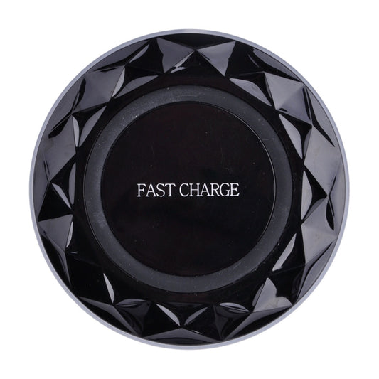 DC5V Input Diamond Qi Standard Fast Charging Wireless Charger, Cable Length: 1m(Black) by buy2fix