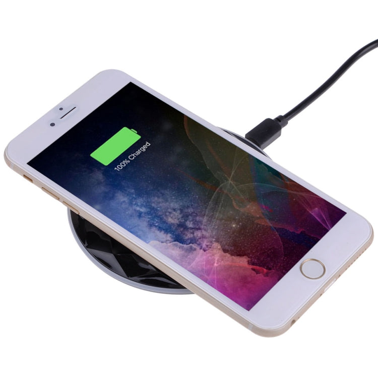 DC5V Input Diamond Qi Standard Fast Charging Wireless Charger, Cable Length: 1m(Black) by buy2fix