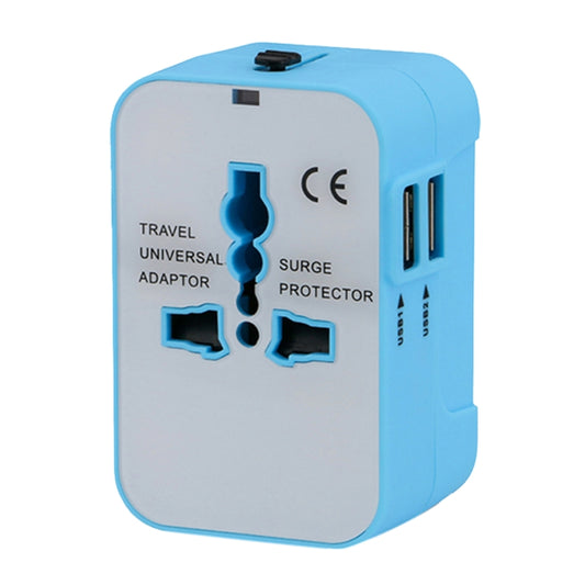 Portable Multi-function Dual USB Ports Global Universal Travel Wall Charger Power Socket, For iPad , iPhone, Galaxy, Huawei, Xiaomi, LG, HTC and Other Smart Phones, Rechargeable Devices(Blue) by buy2fix