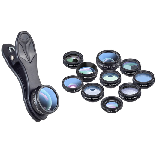 APEXEL APL-DG10 Macro Wide-angle Fisheye Telephoto CPL Flow Filter Radial Filter Star Filter Kaleidoscope 3 & 6 Lens Kit, For iPhone, Samsung, Huawei, Xiaomi, HTC and Other Smartphones, Ultra-thin Digital Camera by APEXEL
