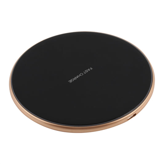 A-1 Round Shape Intelligent Qi Standard Wireless Charger, Support Fast Charging(Black+Gold) by buy2fix