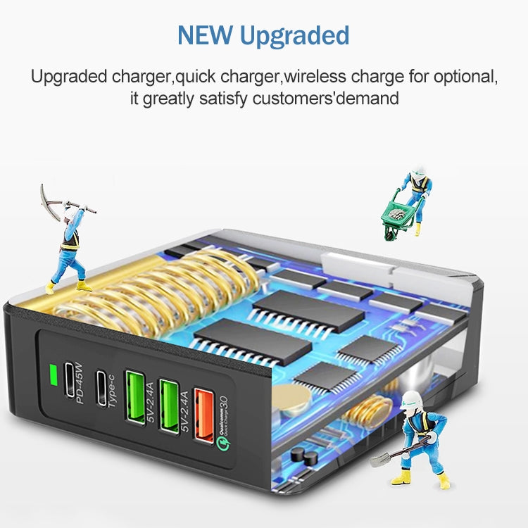 F88 3 x USB + 2 x USB-C / Type-C Ports QC3.0 Desktop Charger by buy2fix