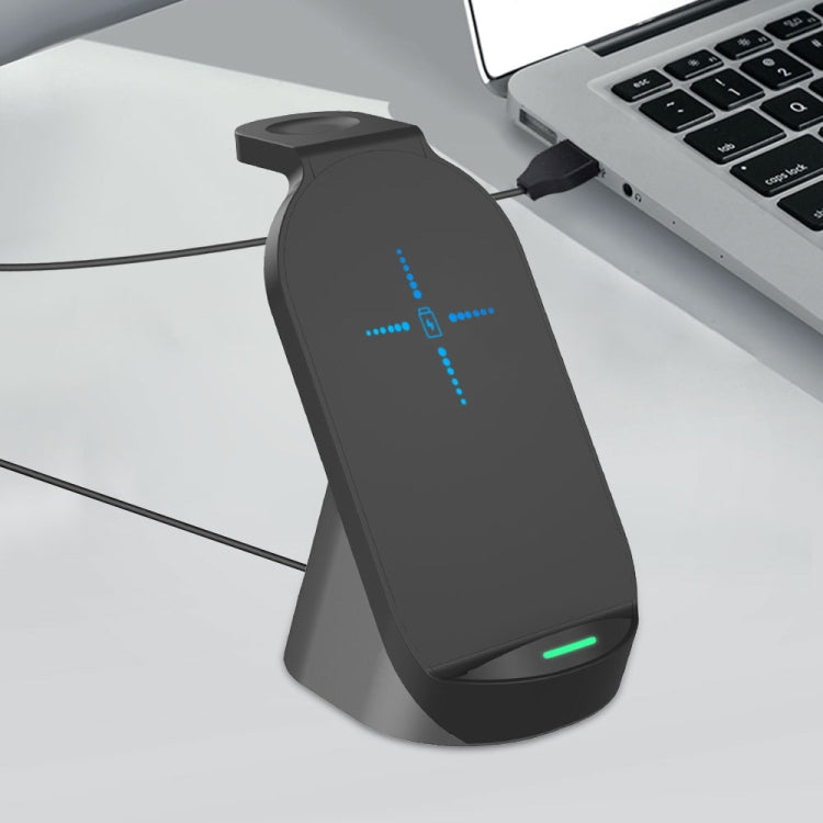 H18 3 in 1 Quick Wireless Charger for iPhone, Apple Watch, AirPods and other Android Smart Phones(Black) by buy2fix