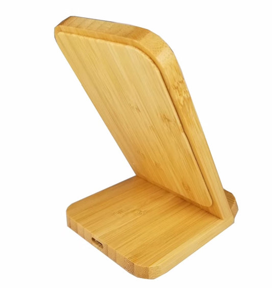 Vertical Bamboo Wireless Charger for QI Phone by buy2fix