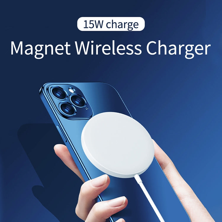 OJD-63 15W Aluminum Alloy Style Round Magsafe Magnetic Wireless Charger by buy2fix