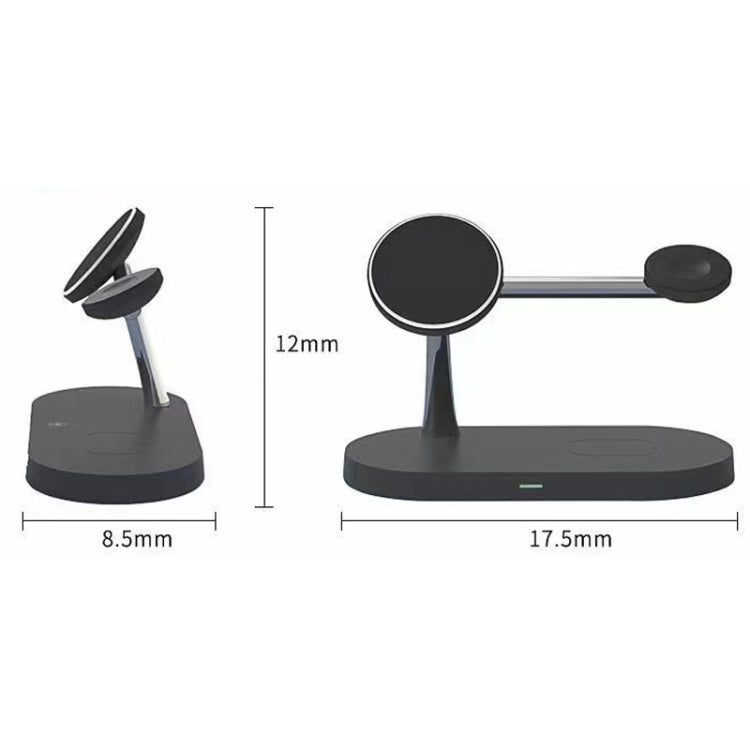T268 5 in 1 15W Multi-function Magnetic Wireless Charger for iPhone 12 Series & Apple Watchs & AirPods 1 / 2 / Pro, with LED Light (Black) by buy2fix