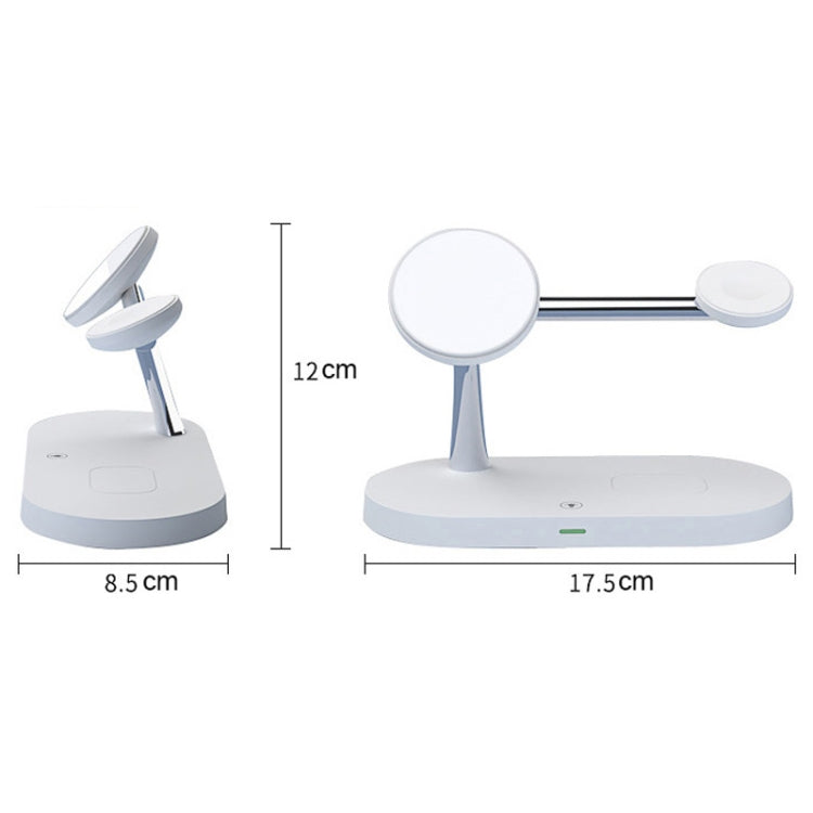 T268 5 in 1 15W Multi-function Magnetic Wireless Charger for iPhone 12 Series & Apple Watchs & AirPods 1 / 2 / Pro, with LED Light (White) by buy2fix