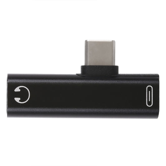 2 in 1 USB-C / Type-C Male to USB-C / Type-C Female 3.5mm Jack Charging Listening Adapter(Black) by buy2fix