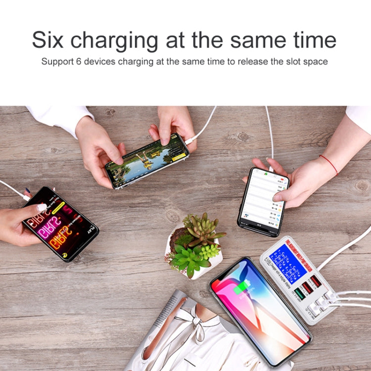 WLX-896+ 6 In 1 Multi-function Smart Digital Display USB Charger(US Plug) by buy2fix