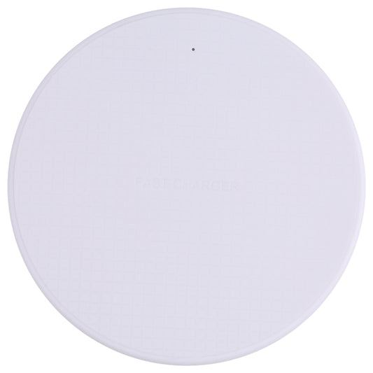 10W QI Plaid Pattern Round Plastic Wireless Charger (White) by buy2fix