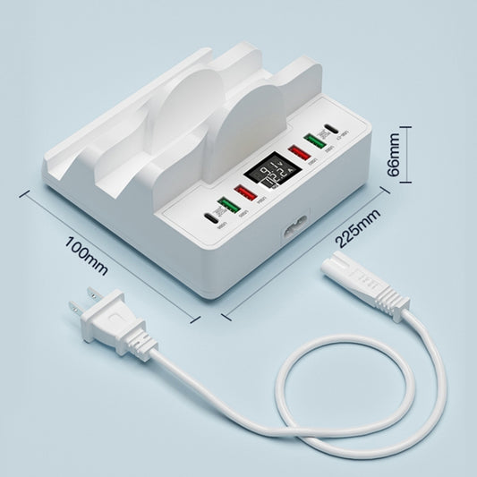 F6 Multifunctional Dual Wireless Charger with Phone Holder & Current Display, UK Plug by buy2fix