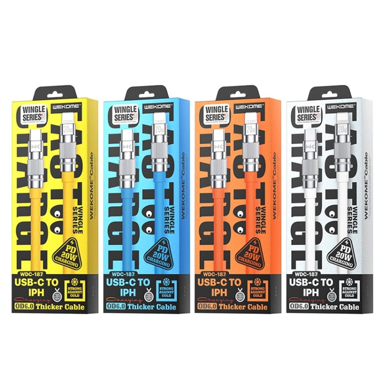 WK WDC-187 Qjie Series 20W USB-C/Type-C to 8 Pin Fast Charge Data Cable, Length: 1m(White) by WK