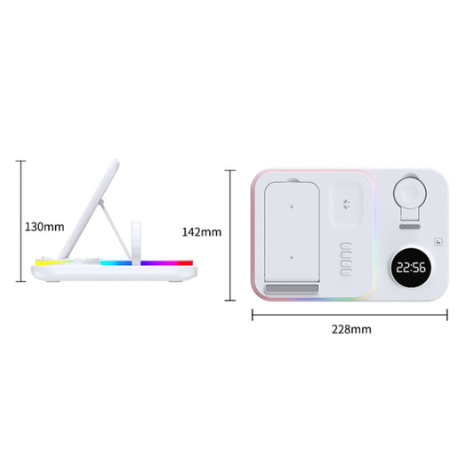 30W 4 in 1 Multifunctional Wireless Charger (Black) by buy2fix