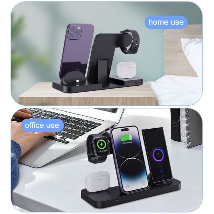 B21A 6 in 1 Multifunctional Foldable Vertical Wireless Charger (White) by buy2fix