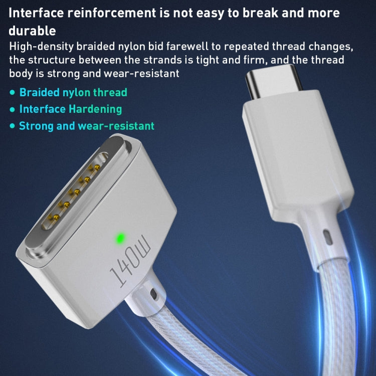 140W USB-C / Type-C to MagSafe 3 Magnetic Fast Charging Cable, Length:2m (Black) by buy2fix