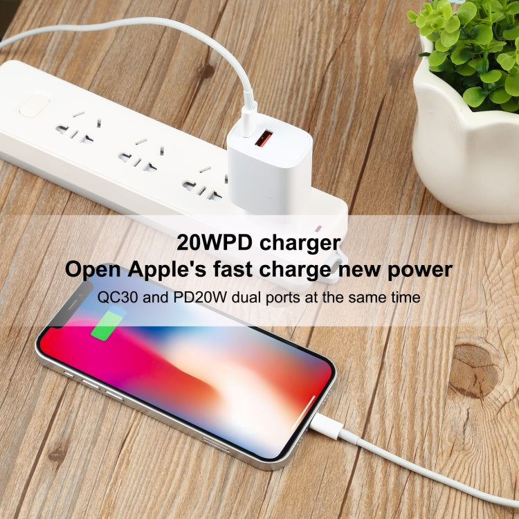 T087 20W USB-C / Type-C + USB Ports Fast Charging Travel Charger, EU Plug by buy2fix