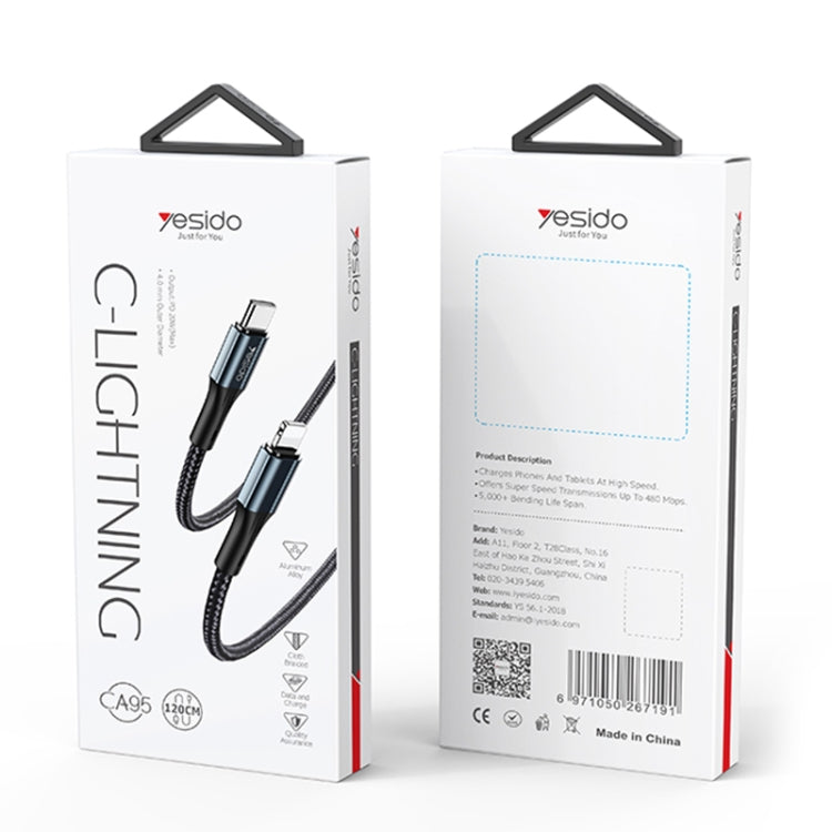 Yesido CA95 3A 20W USB-C / Type-C to 8 Pin Fast Charging Cable, Length: 1.2m by Yesido