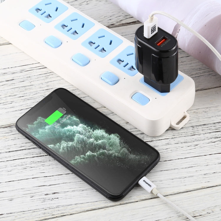 LZ-022 5V 2.4A Dual USB Ports Travel Charger, EU Plug (Black) by buy2fix