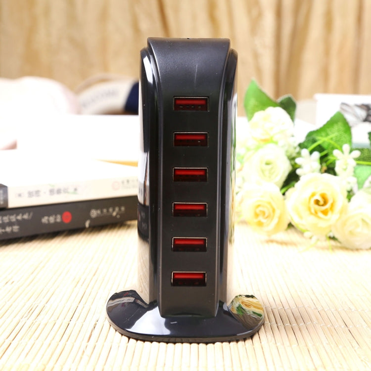 853L 30W 6 Ports USB Fast Charging Dock Smart Charger AC100-240V (Black) by buy2fix
