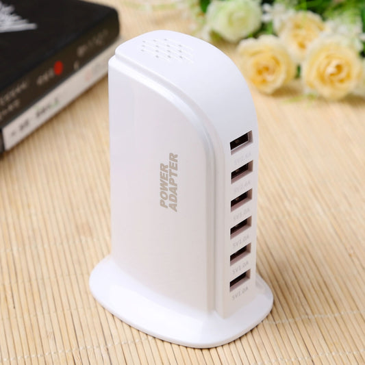853L 30W 6 Ports USB Fast Charging Dock Smart Charger AC100-240V (White) by buy2fix