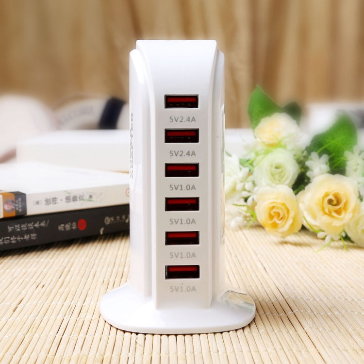 853L 30W 6 Ports USB Fast Charging Dock Smart Charger AC100-240V (White) by buy2fix