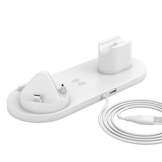 HQ-UD15-upgraded 6 in 1 Wireless Charger For iPhone, Apple Watch, AirPods and Other Android Phones(White) by buy2fix