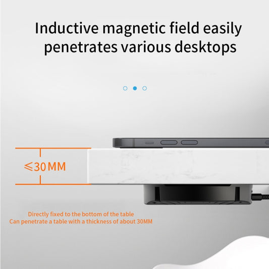 T16 10W Long-distance Air-tight Magnetic Wireless Charger for Desktops Within 30mm Thickness by buy2fix