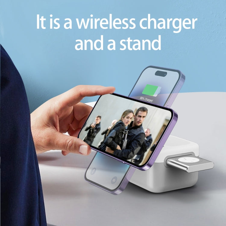 H31 15W 3 in 1 Magnetic Multifunctional Wireless Charger (White) by buy2fix