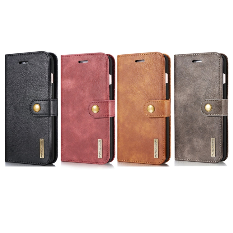 DG.MING for iPhone 8 Plus & iPhone 7 Plus Crazy Horse Texture Horizontal Flip Detachable Magnetic Protective Case with Holder & Card Slots & Wallet(Black) by DG.MING