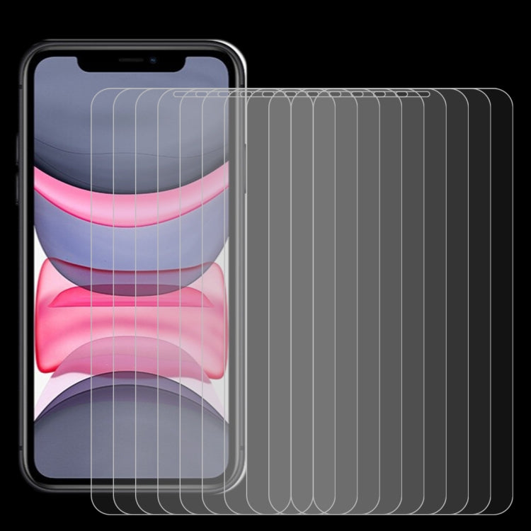 For iPhone 11 / XR 10pcs 0.26mm 9H 2.5D Tempered Glass Film by buy2fix