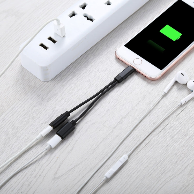 12cm 8 Pin Male to Dual 8 Pin Female Adapter Cable, For iPhone XR / iPhone XS MAX / iPhone X & XS / iPhone 8 & 8 Plus / iPhone 7 & 7 Plus / iPhone 6 & 6s & 6 Plus & 6s Plus / iPad, Support IOS 11.2(Black) by buy2fix