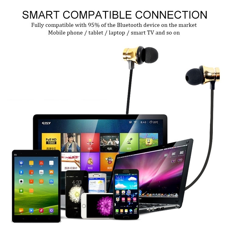 XT11 Magnetic In-Ear Wireless Bluetooth V4.2 Earphones(Gold) by buy2fix