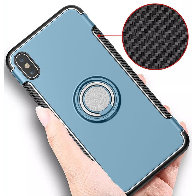 For iPhone XS Max Magnetic 360 Degrees Rotation Ring Armor Protective Case(Gold) by buy2fix