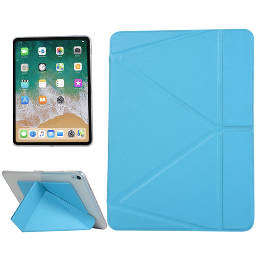 PU Leather Case for iPad Pro 11 inch (2018), with Multi-folding Holder & Sleep / Wake-up Function(Lake Blue) by buy2fix