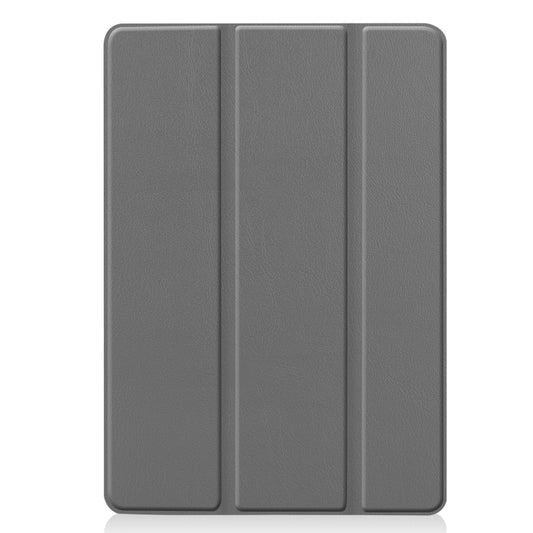 For iPad 10.2 Custer Texture Horizontal Flip Smart PU Leather Case with Sleep / Wake-up Function & Three-folding Holder (Grey) by buy2fix