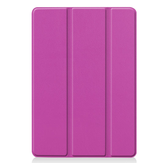 For iPad 10.2 Custer Texture Horizontal Flip Smart PU Leather Case with Sleep / Wake-up Function & Three-folding Holder (Purple) by buy2fix