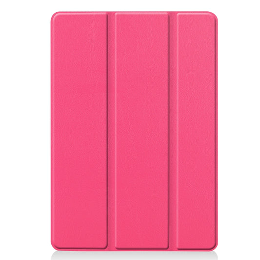 For iPad 10.2 Custer Texture Horizontal Flip Smart PU Leather Case with Sleep / Wake-up Function & Three-folding Holder (Rose Red) by buy2fix