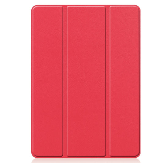 For iPad 10.2 2021 / 2020 / 2019 Custer Texture Horizontal Flip Smart TPU Leather Case with Sleep / Wake-up Function & Three-folding Holder & Pen Slot(Red) by buy2fix